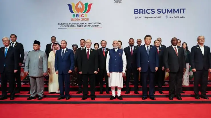 India hosting the BRICS summit with global leaders and representatives from member countries.