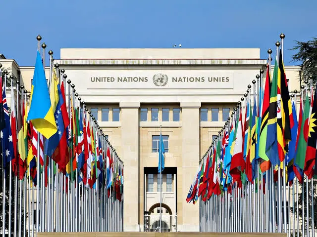 UN Global Risk Report 2026 highlighting rising global war risks and geopolitical tensions.