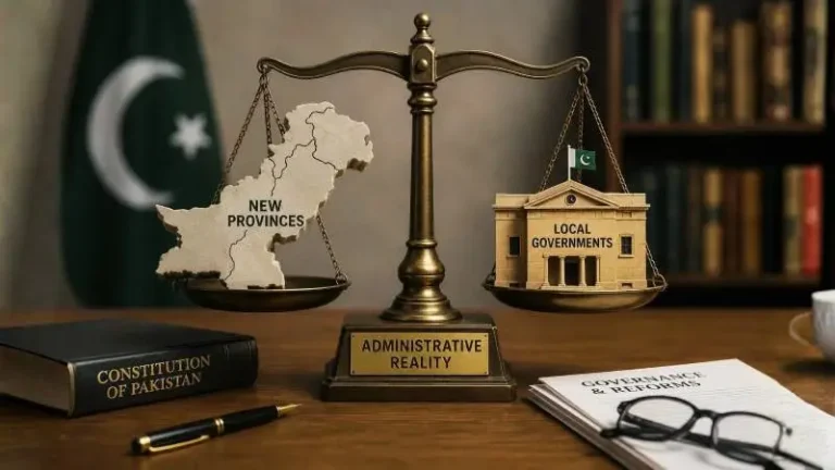 Debate over new provinces, devolution and bringing government closer to citizens in Pakistan