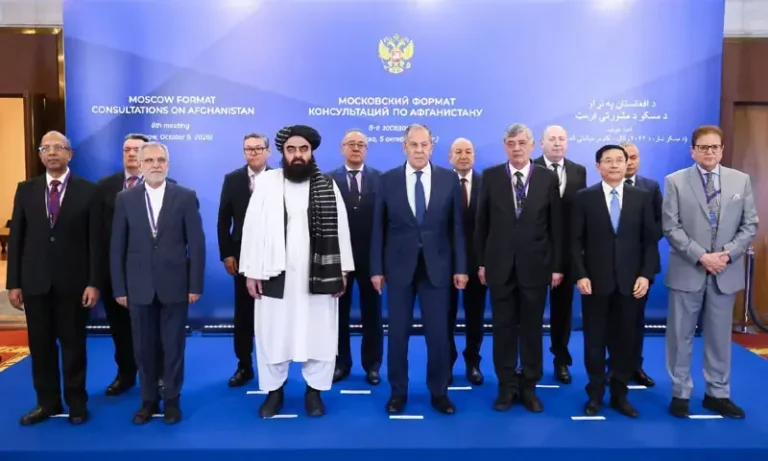 Pakistan and Taliban delegations at the Moscow Format Afghanistan meeting